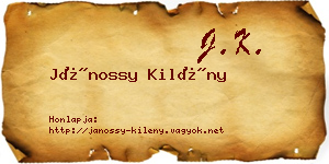 Jánossy Kilény névjegykártya